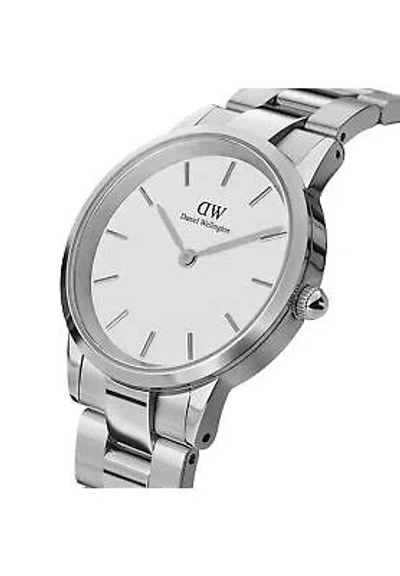 Pre-owned Daniel Wellington Iconic Link 32mm Silver White 693