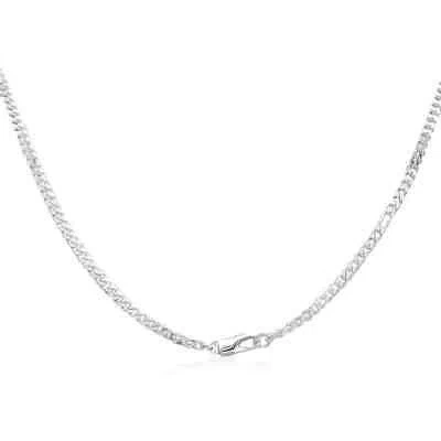 Pre-owned Gucci Sterling Silver Diagonal Interlocking Necklace