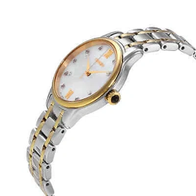 Pre-owned Seiko Quartz Diamond Mop Dial Two-tone Ladies Watch Srz540p1