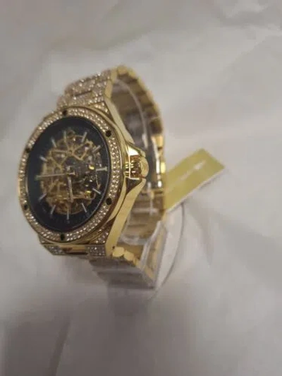 Pre-owned Michael Kors Everest Automatic Watch 48mm Gold Black Dial Watch Mk9151