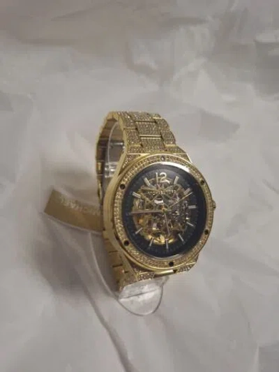 Pre-owned Michael Kors Everest Automatic Watch 48mm Gold Black Dial Watch Mk9151