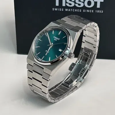 Pre-owned Tissot Prx Green Dial Stainless Steel Quartz Men's Watch 40mm T137.410.11.091.00