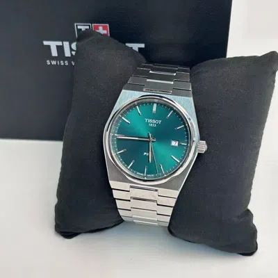 Pre-owned Tissot Prx Green Dial Stainless Steel Quartz Men's Watch 40mm T137.410.11.091.00