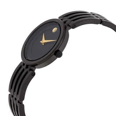 Pre-owned Movado Esperanza Quartz Black Dial Ladies Watch 0607786