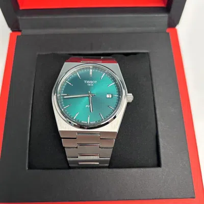Pre-owned Tissot Prx Green Dial Stainless Steel Quartz Men's Watch 40mm T137.410.11.091.00