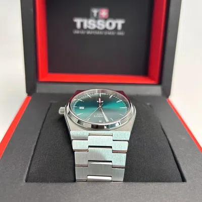 Pre-owned Tissot Prx Green Dial Stainless Steel Quartz Men's Watch 40mm T137.410.11.091.00