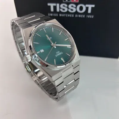 Pre-owned Tissot Prx Green Dial Stainless Steel Quartz Men's Watch 40mm T137.410.11.091.00