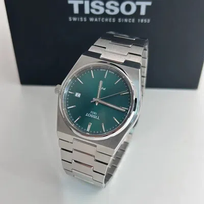 Pre-owned Tissot Prx Green Dial Stainless Steel Quartz Men's Watch 40mm T137.410.11.091.00