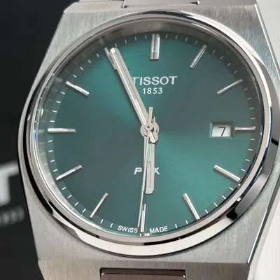 Pre-owned Tissot Prx Green Dial Stainless Steel Quartz Men's Watch 40mm T137.410.11.091.00