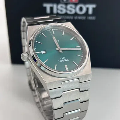 Pre-owned Tissot Prx Green Dial Stainless Steel Quartz Men's Watch 40mm T137.410.11.091.00