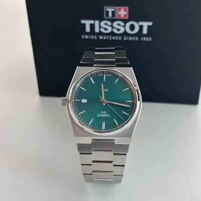 Pre-owned Tissot Prx Green Dial Stainless Steel Quartz Men's Watch 40mm T137.410.11.091.00
