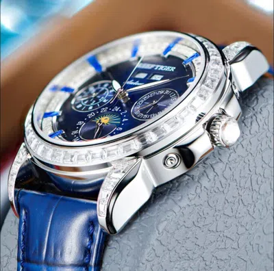 Pre-owned Reef Tiger Men Automatic Watch Luxury Mechanical Multi Dial Year Month Week Date