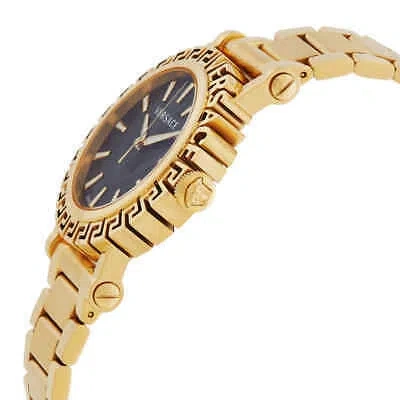 Pre-owned Versace Greca Glam Quartz Black Dial Men's Watch Ve6d00323