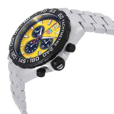 Pre-owned Tag Heuer Formula 1 Yellow Chronograph Quartz Men's Watch Caz101am.ba0842