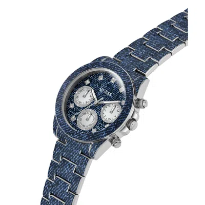 Pre-owned Guess Ladies Watch Wristwatch Indigo Gw0750l1 Stainless Steel