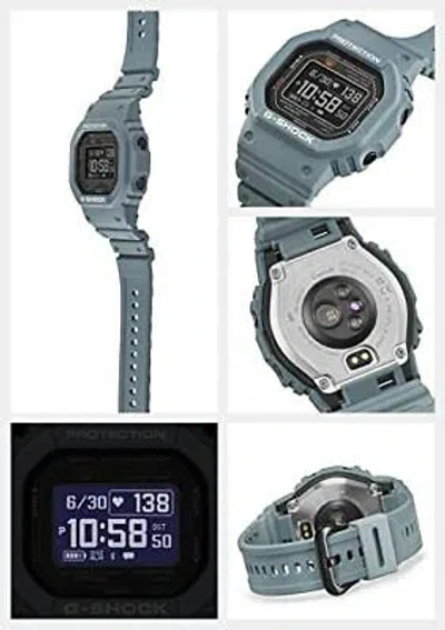 Pre-owned Casio Watch G-shock Domestic G-squad Heart Rate Monitor With Bluetooth Dw-h 165 In Pale Blue