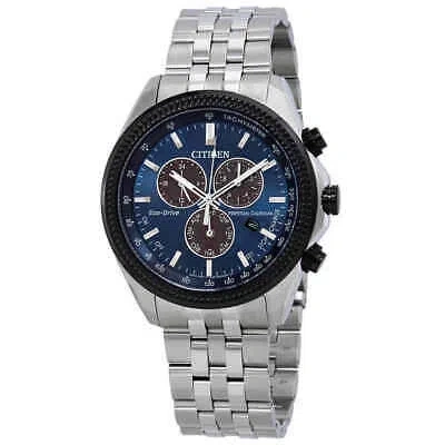 Pre-owned Citizen Brycen Perpetual Chronograph Blue Dial Men's Watch Bl5568-54l