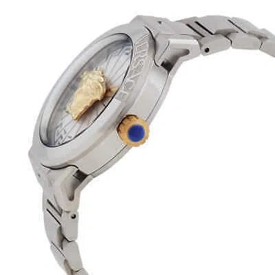 Pre-owned Versace Medusa Infinite Quartz Silver Dial Ladies Watch Ve3f00322