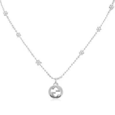 Pre-owned Gucci Interlocking Necklace In Silver - Ybb479221001