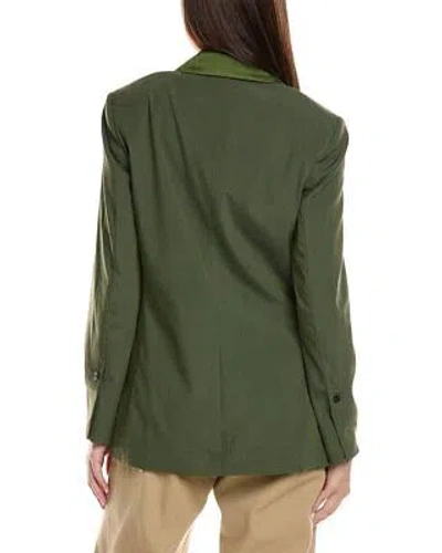 Pre-owned 3.1 Phillip Lim Shawl Lapel Wool-blend Blazer Women's In Green