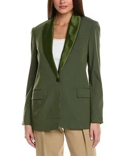 Pre-owned 3.1 Phillip Lim Shawl Lapel Wool-blend Blazer Women's In Green