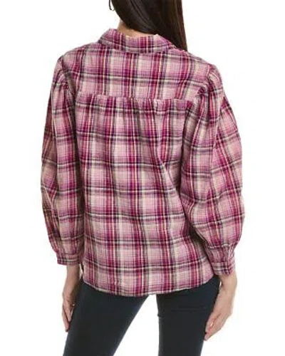 Pre-owned Isabel Marant Etoile Checked Linen-blend Blouse Women's In Pink