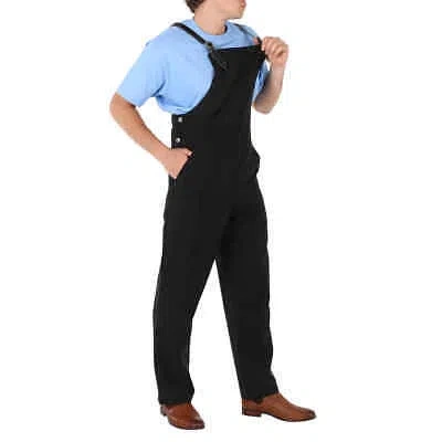 Pre-owned Burberry Men's Black Bib-front Technical Overalls