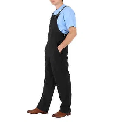 Pre-owned Burberry Men's Black Bib-front Technical Overalls