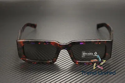 Pre-owned Prada Pr 06ys 06v5s0 Abstract Orange Dark Grey 53 Mm Men's Sunglasses In Gray