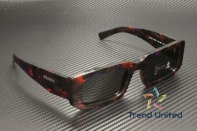 Pre-owned Prada Pr 06ys 06v5s0 Abstract Orange Dark Grey 53 Mm Men's Sunglasses In Gray