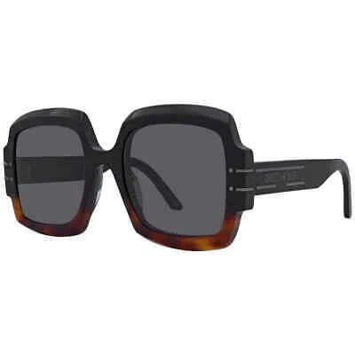 Pre-owned Dior Grey Butterfly Ladies Sunglasses Signature S1u 18a0 55 Signature In Gray