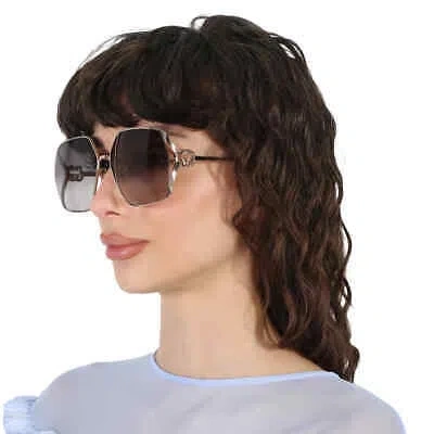 Pre-owned Gucci Grey Butterfly Ladies Sunglasses Gg1322sa 001 64 Gg1322sa 001 64 In Gray