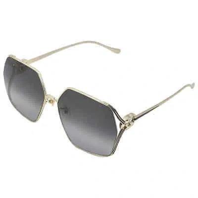 Pre-owned Gucci Grey Butterfly Ladies Sunglasses Gg1322sa 001 64 Gg1322sa 001 64 In Gray