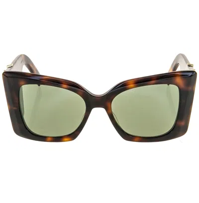 Pre-owned Saint Laurent Blaze Ysl Slm119 002 Brown Green Bold Cassandre Logo Sunglass 119