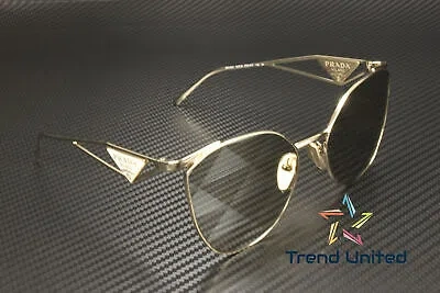 Pre-owned Prada Pr 50zs Zvn04t Pale Gold Brown Tampo Triangles Silver 59 Womens Sunglasses