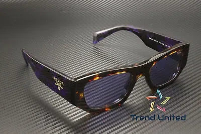 Pre-owned Prada Pr A01s 14o50b Havana Violet Mirror Internal Silver 53mm Unisex Sunglasses