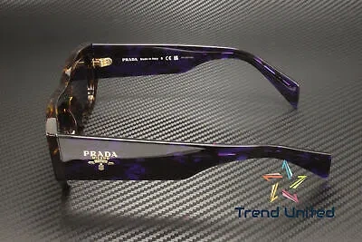 Pre-owned Prada Pr A01s 14o50b Havana Violet Mirror Internal Silver 53mm Unisex Sunglasses
