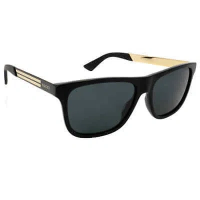 Pre-owned Gucci Grey Rectangular Men's Sunglasses Gg0687s 001 57 Gg0687s 001 57 In Gray
