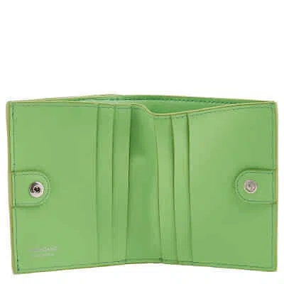 Pre-owned Ferragamo Gancini Clasp Wanda Compact Wallet 220434 763141 In Green