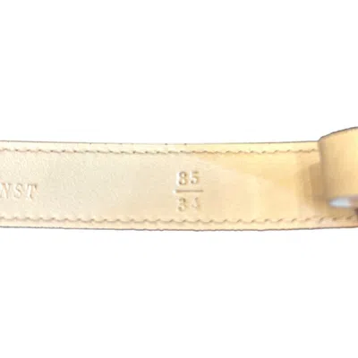 Pre-owned Fendi Ff Studded Skinny Ivory Latte Belt Size 85
