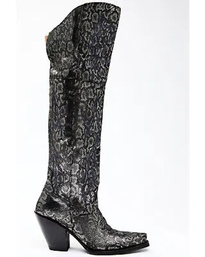 Pre-owned Dan Post Women's Snake Print Western Boot - Snip Toe - Dpp5629 8 M In Silver