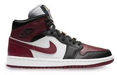 Pre-owned Jordan 1 Mid Se Black Dark Beetroot Women's Cz4385-016 In Multicolor