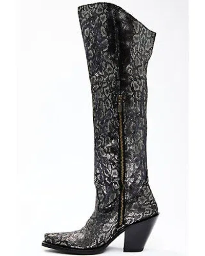 Pre-owned Dan Post Women's Snake Print Western Boot - Snip Toe - Dpp5629 8 M In Silver