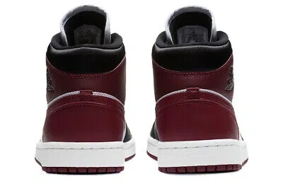 Pre-owned Jordan 1 Mid Se Black Dark Beetroot Women's Cz4385-016 In Multicolor