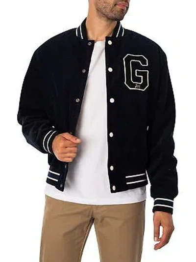 Pre-owned Gant Men's Cord Varsity Jacket, Blue