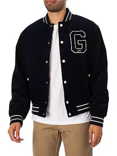 Pre-owned Gant Men's Cord Varsity Jacket, Blue