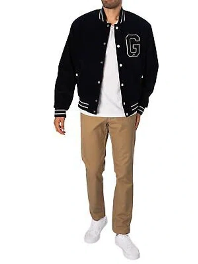 Pre-owned Gant Men's Cord Varsity Jacket, Blue