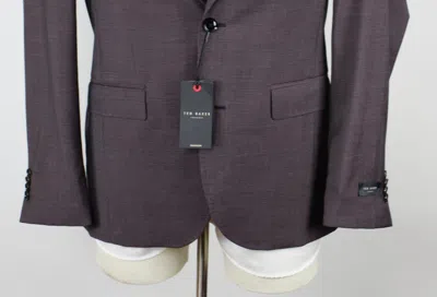 Pre-owned Ted Baker London Suit 40 R Men's Roger Slim Fit Wool Purple Pink Pin Dot