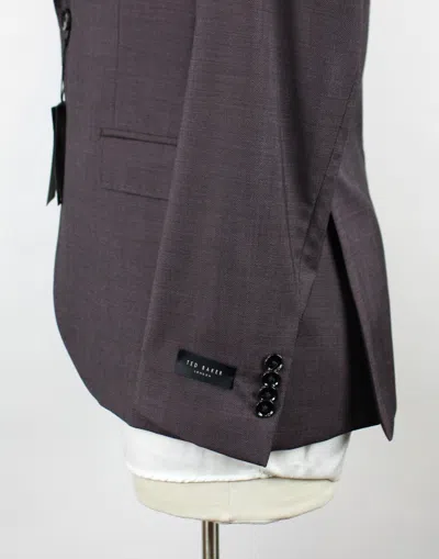 Pre-owned Ted Baker London Suit 40 R Men's Roger Slim Fit Wool Purple Pink Pin Dot