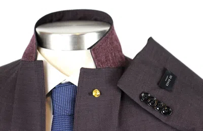 Pre-owned Ted Baker London Suit 40 R Men's Roger Slim Fit Wool Purple Pink Pin Dot